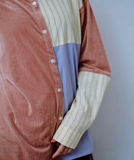 【HCAE】 MIXD PANEL SHIRT　E26A0030