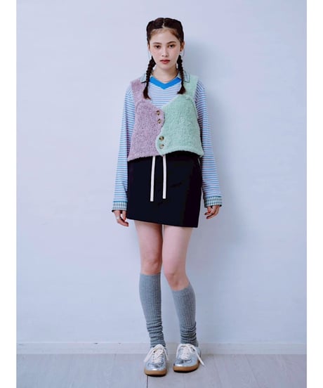 【HCAE】  BICLOR  KNIT BUSTIER  E26A0038