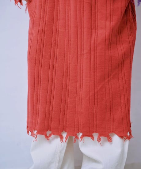 【HCAE】  DAMAGED  KNIT DRESS   E26A0043
