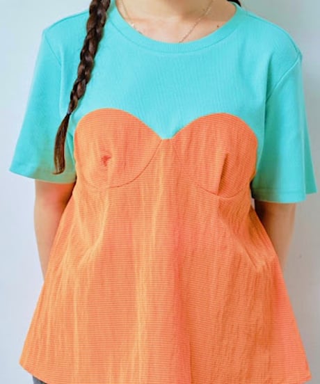 【HCAE】 BUSTIER LAYERED TOP　E27S0016