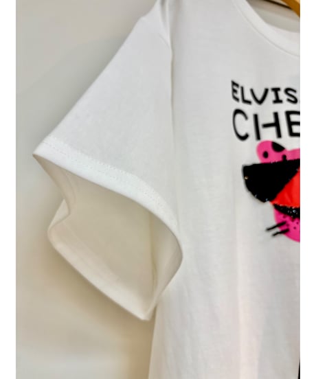 Paulinebleu｜ サングラスチーター グラフィック ビッグTシャツ