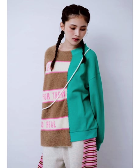 【HCAE】MIXD FABRIC SWEAT SHIRT    E26A0041