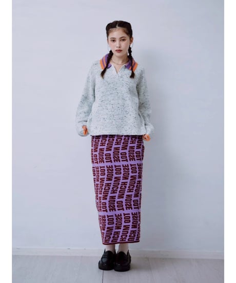 【HCAE】  REVERSIBLE LOGO JACQUARD SKIRT   E26A0039