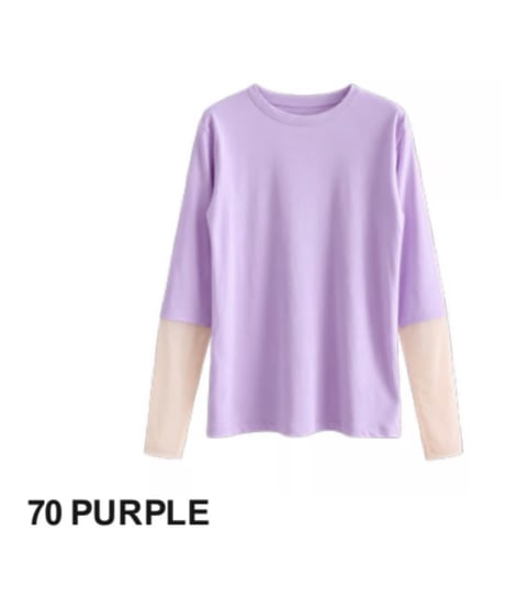 【HCAE】 COLOR CUFF L/S TEE　E27S0005