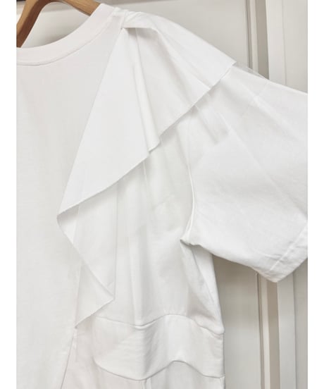 Paulinebleu｜ アシンメトリーレイヤードTシャツ