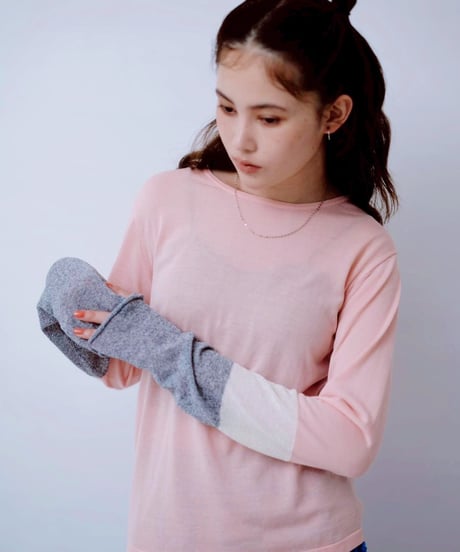 【HCAE】 COLOR CUFF KNIT TOP  E26A0036