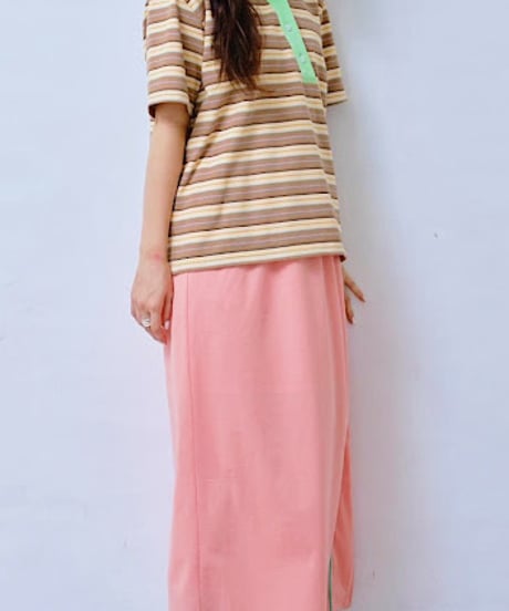 【HCAE】 ASYMMETRIC PLACKET STRIPED POLO　E27S0012