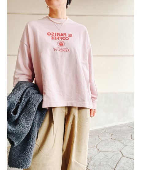NATURAL LAUNDRY│ミニ裏毛コーヒープリントプルオーバー