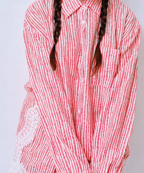 【HCAE】 LACE STRIPE SHIRT　E27S0001