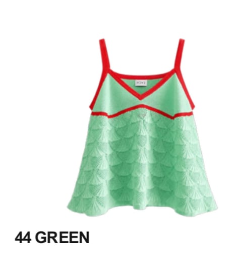 【HCAE】 CONTRAST KNIT CAMISOLE　E27S0013
