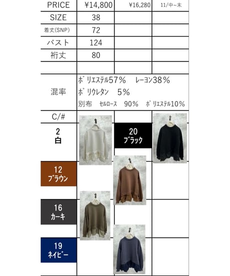 【ayane】裾シアードッキングカットソープルオーバー　897122