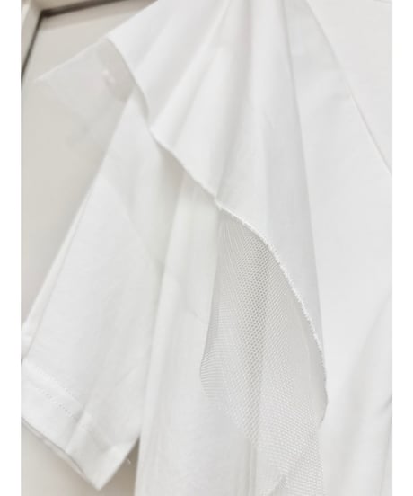 Paulinebleu｜ アシンメトリーレイヤードTシャツ