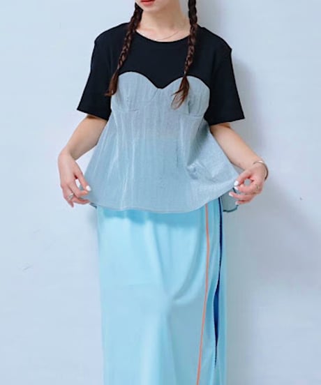 【HCAE】 BUSTIER LAYERED TOP　E27S0016