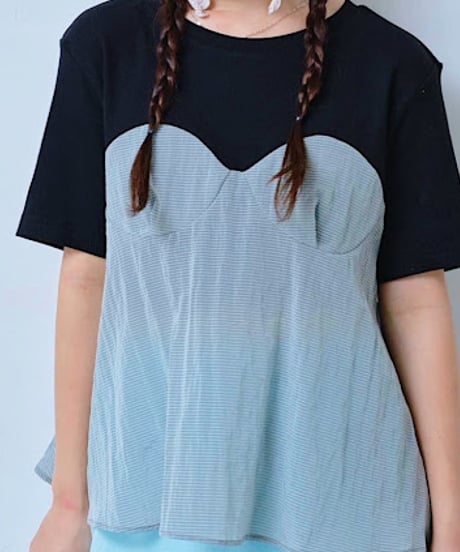 【HCAE】 BUSTIER LAYERED TOP　E27S0016