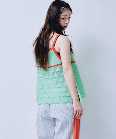 【HCAE】 CONTRAST KNIT CAMISOLE　E27S0013