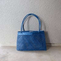 【合成パルマ】  透かし編みメッシュトート L  オールブルー