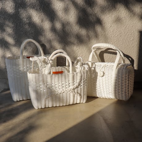 【プラスチック】 ストロー バスケットトート S25 ホワイト (生産終了品)