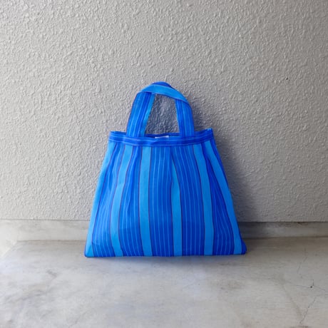 【メッシュ】 プリーツトート S マルチカラー ブルー系・ベージュ系 COMB.1