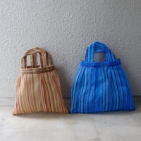 【メッシュ】 プリーツトート S マルチカラー ブルー系・ベージュ系 COMB.2
