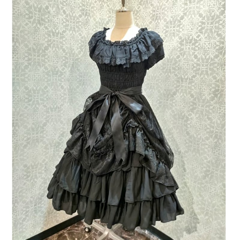 アトリエピエロ Ruined castle dress黒 ATELIER-PIERROT】Ruined Castle Dress/TOP3060 |