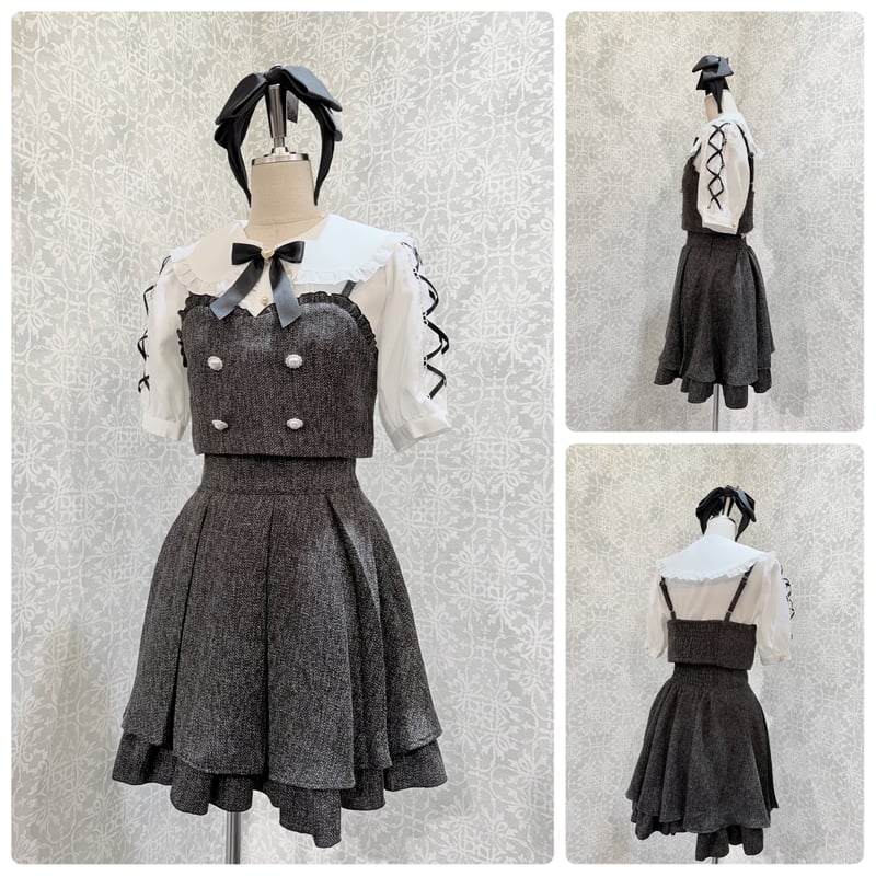 Amavel】Suger Tweed ビスチェ＆スカートセットアップ/126170501 |