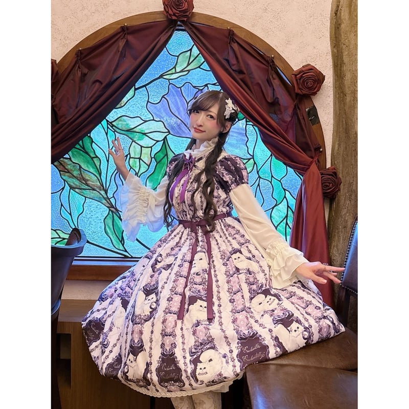 Enchantlic Enchantilly ワンピース Enchantlic Enchantilly】猫が恋したスミレの花園 ワンピース | KIS