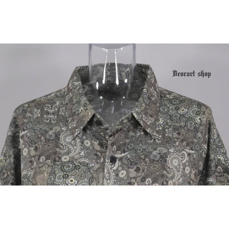 ペイズリー☆•*¨*•.¸♬︎ Deorart】 ルーズシルエット・ペイズリー柄 総柄 シャツ [paisley beige