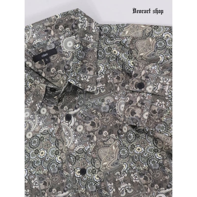 Deorart】 ルーズシルエット・ペイズリー柄 総柄 シャツ [paisley beige