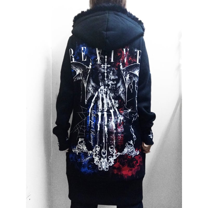 SEXPOTReVeNGe】Reverse Skull Long Zip Parka Thr