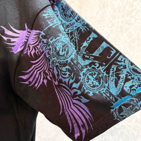 【h.NAOTO】10 Element Tribal Gradation T-SH/CNF37-T013 BK-BL/XXL