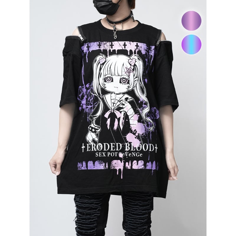 SEXPOTReVeNGe】Shoulder Zip Original Cutsew Ero