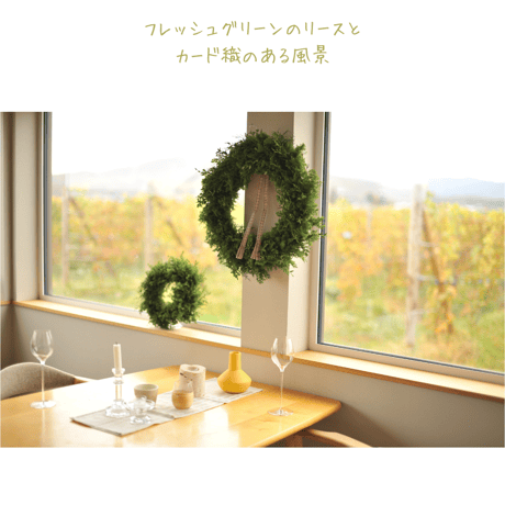 [2026 GOD JUL]salviaオリジナルフレッシュグリーンのスペシャルリース＆カード織リボン