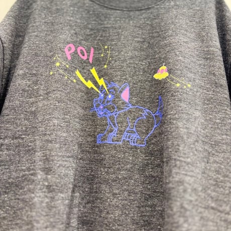 【Po/】ねこTee（チャコール）