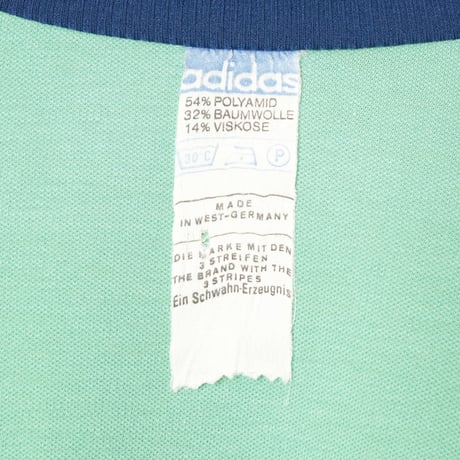 70-80s Vintage adidas Track Jacket Light Green × Navy (Made in West Germany)
