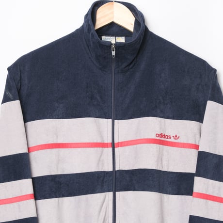 70-80s Vintage adidas Ventex Velours Track Jacket Navy (Made in France)