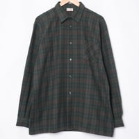 50-60s France Vintage la Paimpolaise Wool Acryl Checked Shirt