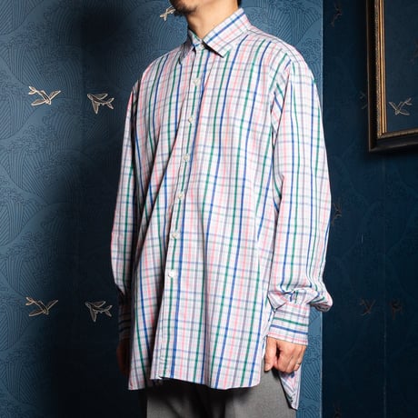 90s Turnbull&Asser Sea Island Cotton Checked Shirt（Made in England）