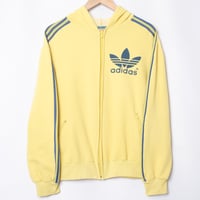 70s-80s Vintage adidas Hoodie Yellow x Navy