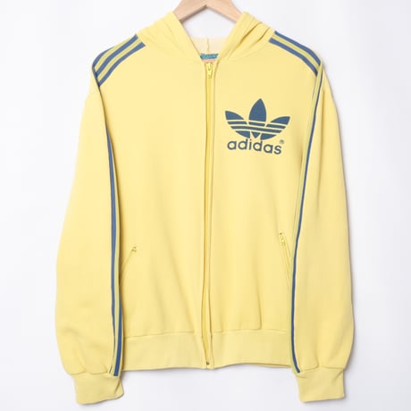 70s-80s Vintage adidas Hoodie Yellow x Navy