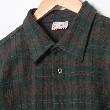 50-60s France Vintage la Paimpolaise Wool Acryl Checked Shirt