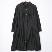40-50s France Vintage Light Black Moleskin Work Dress