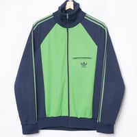 70s Vintage adidas Ventex Track Jacket Light Green × Navy（Made in France)