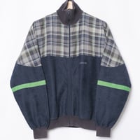 80s Vintage adidas Ventex Track Jacket Navy × Checked (Made in France)