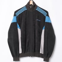 80s Vintage adidas Ventex Track Jacket Model Challenger Black × Gray (Made in France)