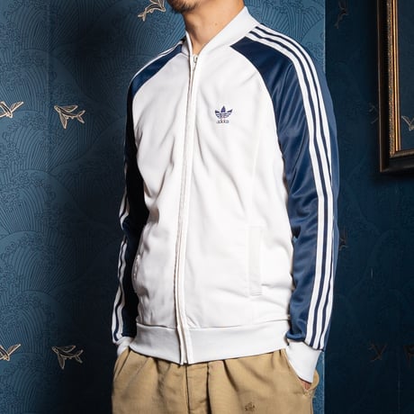 70-80s Vintage adidas Ventex ATP Track Jacket White × Navy（Made in France）