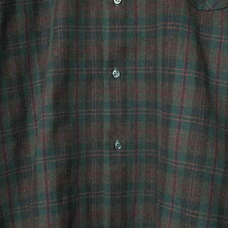 50-60s France Vintage la Paimpolaise Wool Acryl Checked Shirt