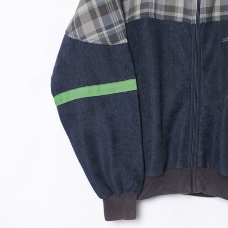 80s Vintage adidas Ventex Track Jacket Navy × Checked (Made in France)