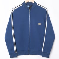 60s Vintage adidas Ventex Collarless Track Jacket Late World Mark Navy (Made in France)