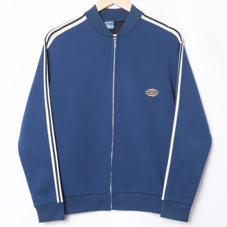 60s Vintage adidas Ventex Collarless Track Jacket Late World Mark Navy (Made in France)