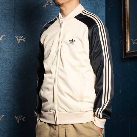 70-80s Vintage adidas Ventex ATP Track Jacket Ivory × Black (Made in France)
